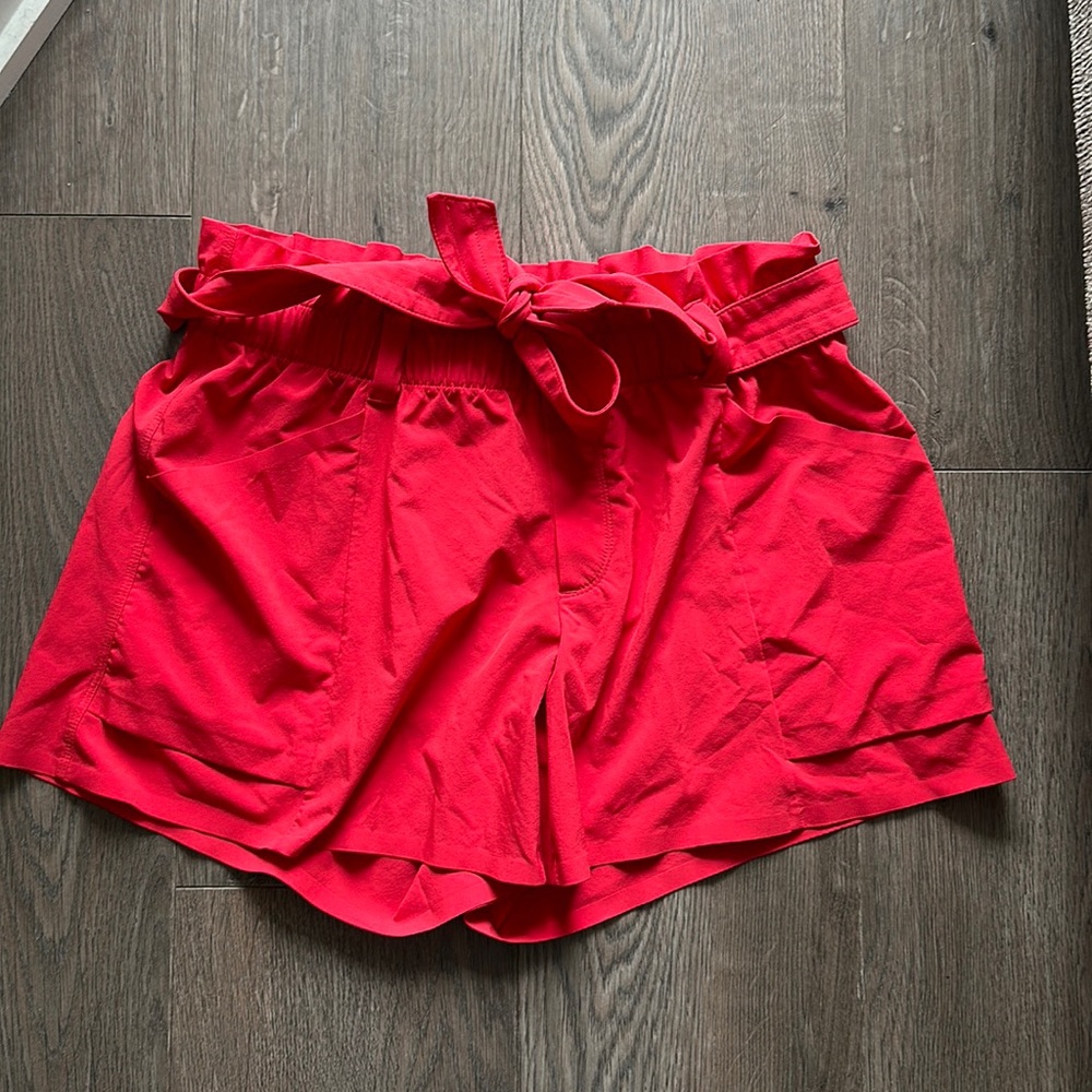 Red stretchy athleta shorts
